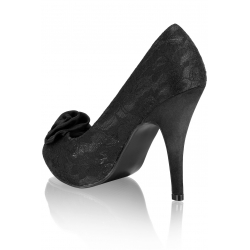 Black Lace Court Shoes